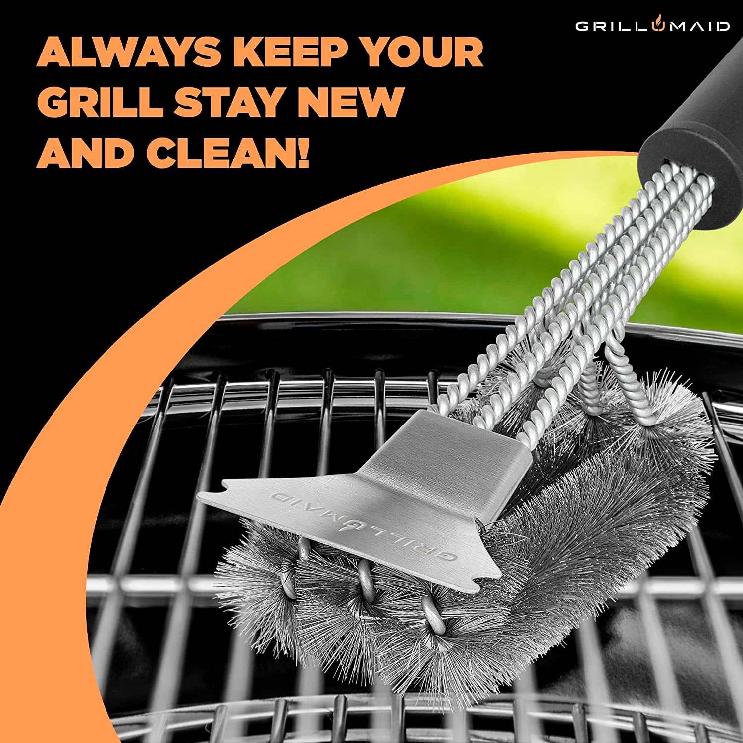 2-in-1 BBQ Brush for Grill Cleaning