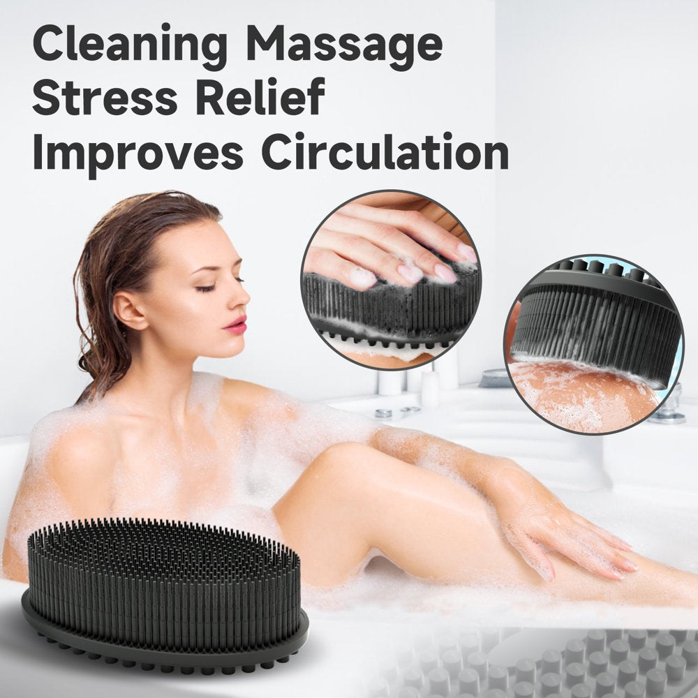 Soft Silicone Body Scrubber,Exfoliating Shower Scrubber for Cleansing Skin,Lathers Well