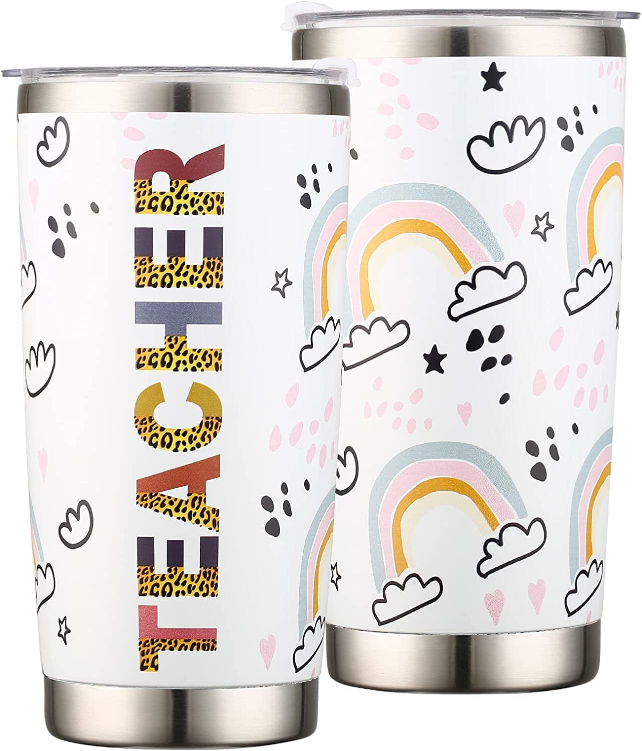 Teacher Gifts for Women Men -Teacher Tumbler Gifts - End Of Year Teacher Gifts - Teacher Gifts From Student-Big Heart To Shape Little Minds - 20oz Teacher Tumbler Cup