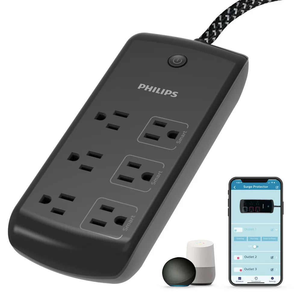 6-Outlet Surge Protector, 1080J 8Ft., Black