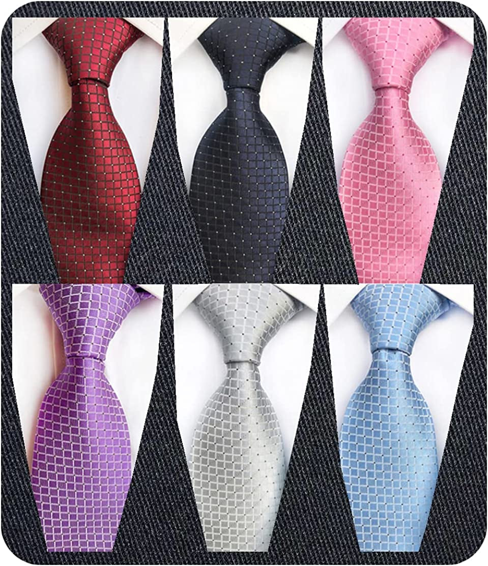 6 Pcs Men's Necktie Classic Silk Tie Woven Jacquard Neck Ties