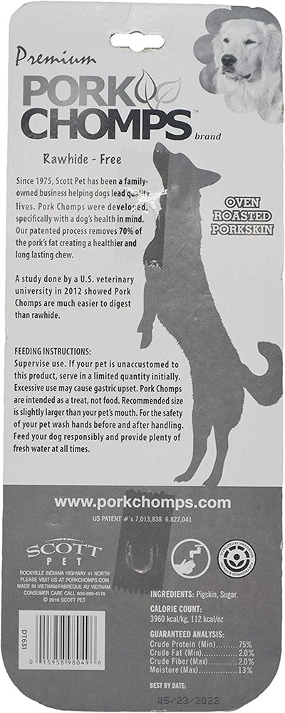 Roasted Pressed Pork Skin Dog Chew, 7-inch Bone, 1 Count