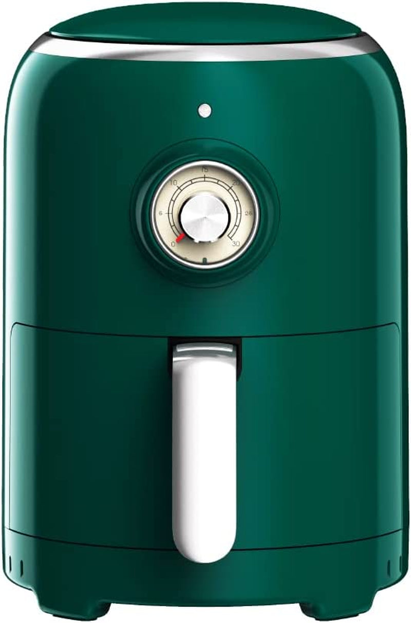 Aria Premium 2 Qt. Retro Style Ceramic Air Fryer, Black/Stainless Trim