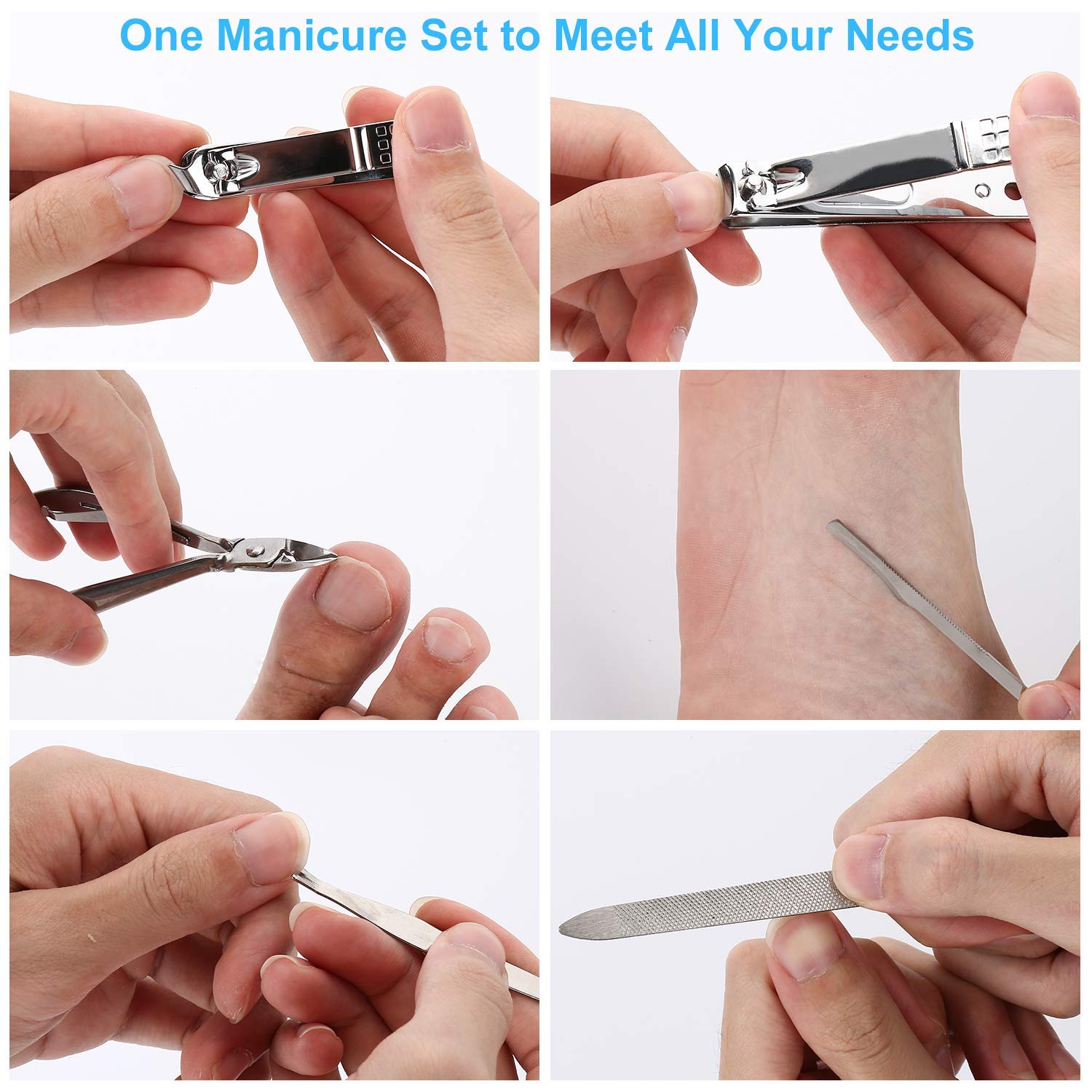 19 in 1 Manicure Det Kit,Manicure Set Professional,Nail Clipper Set,Pedicure Set Stainless Steel Nail Kit