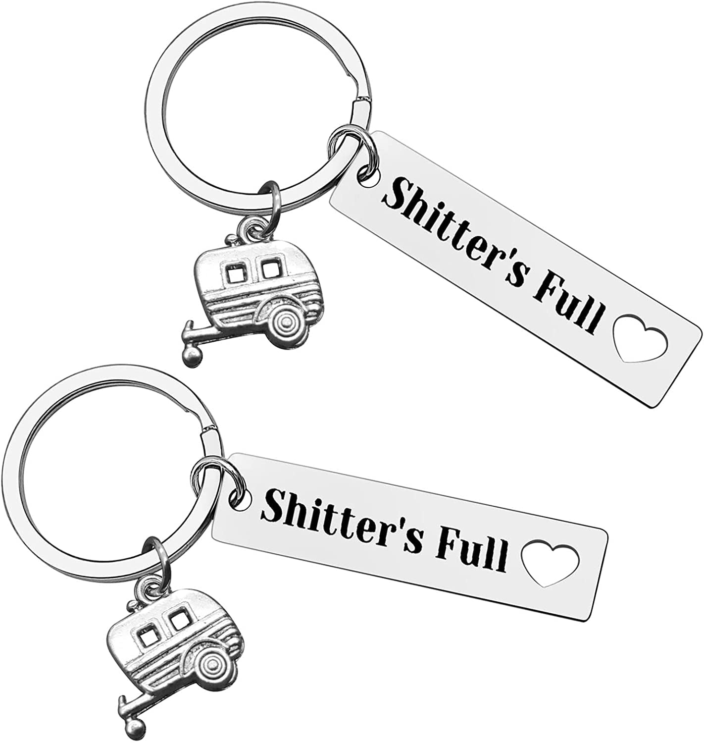 2pcs Happy Camper RV Keychain Camping Gifts for Men Women Camper Trailer