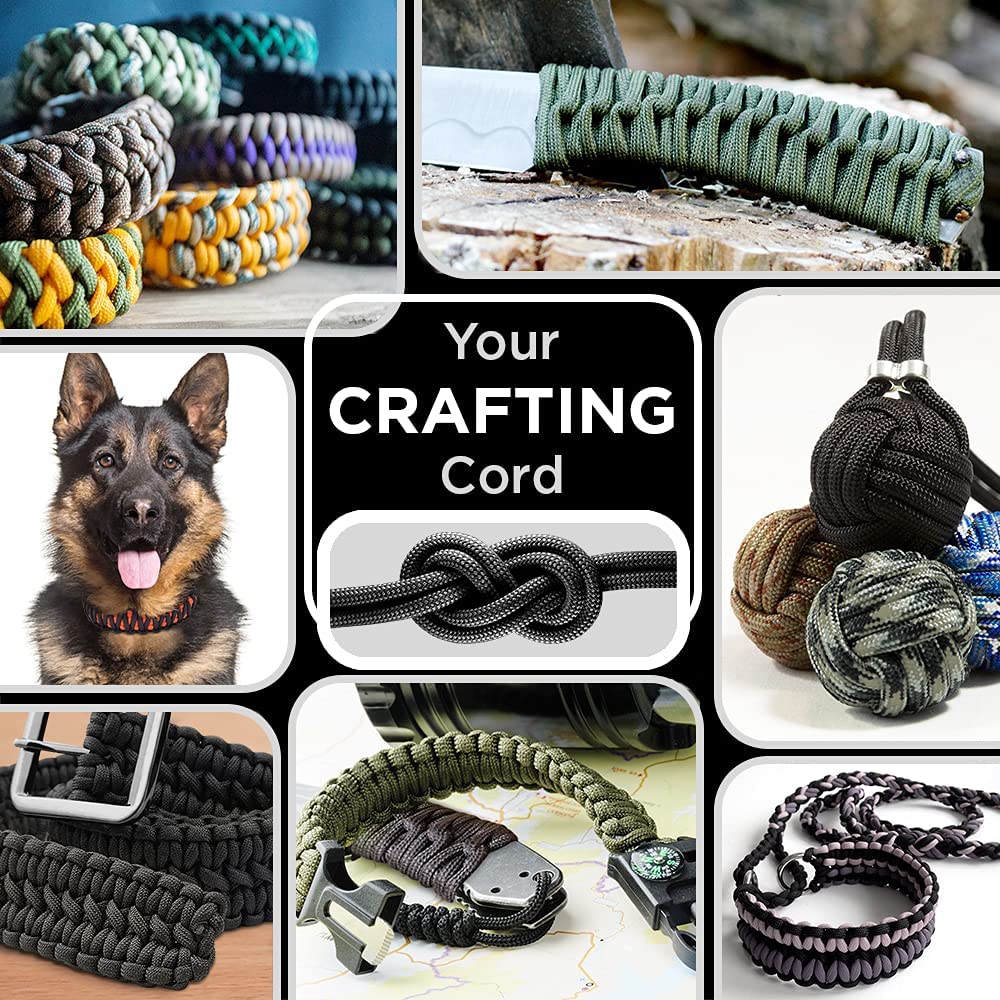 50 Ft – 4Mm – 100% Nylon Tactical Rope MIL-SPEC – Outdoor Para Cord – Camping Hiking Fishing Gear – EDC Parachute Cord – Strong Survival Rope
