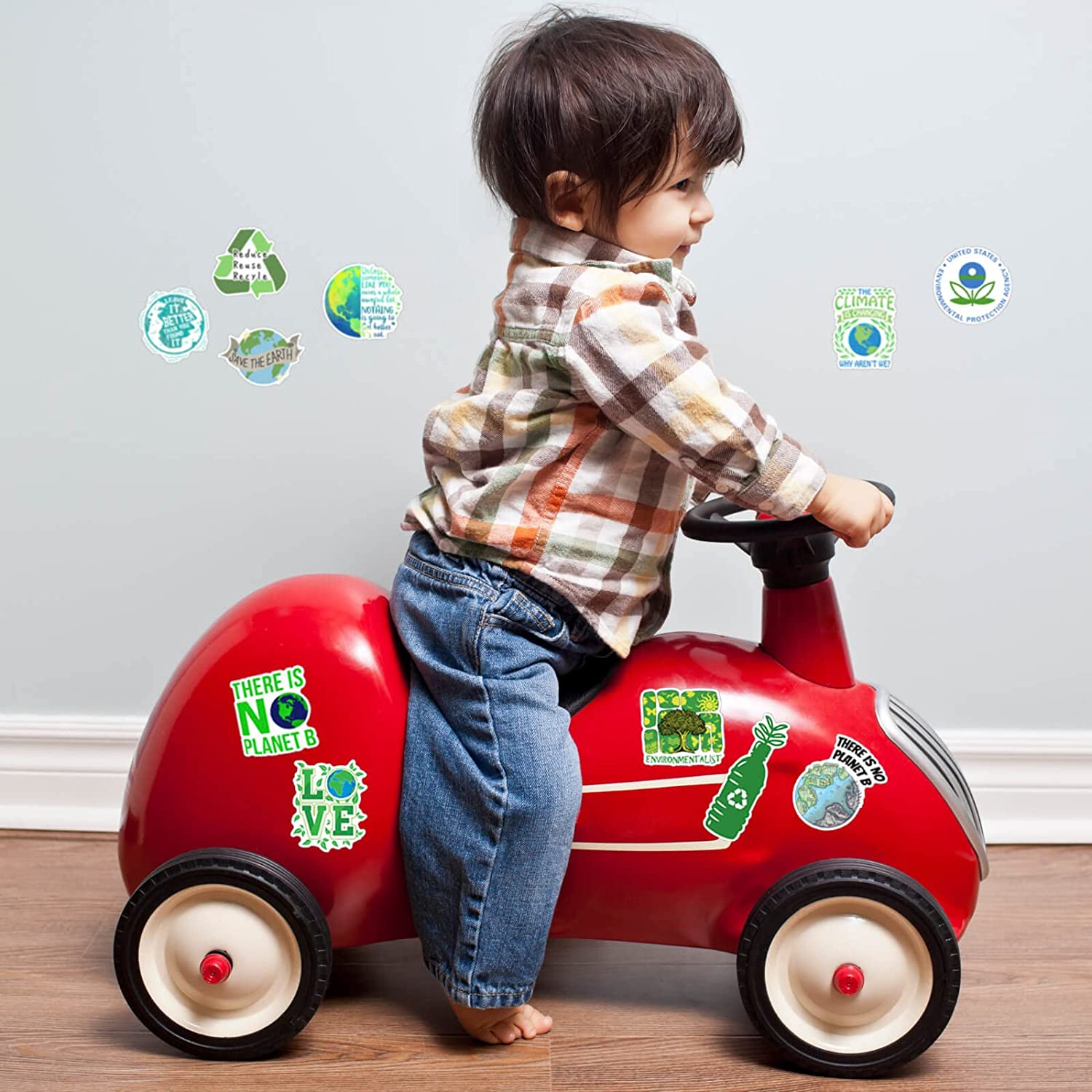 100 PCS Environmental Protection Stickers, Earth Day Stickers for Water Bottles, Stationery, Bicycles