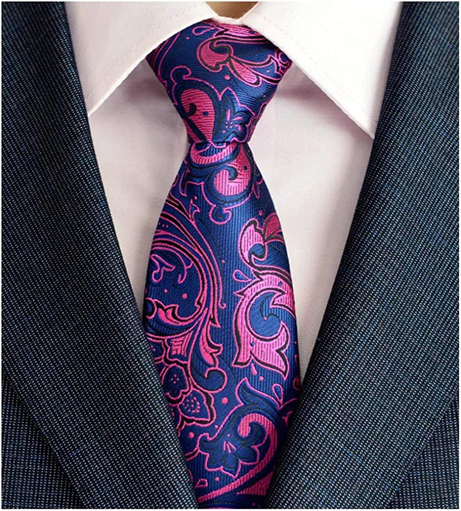 6 Pcs Men's Necktie Classic Silk Tie Woven Jacquard Neck Ties