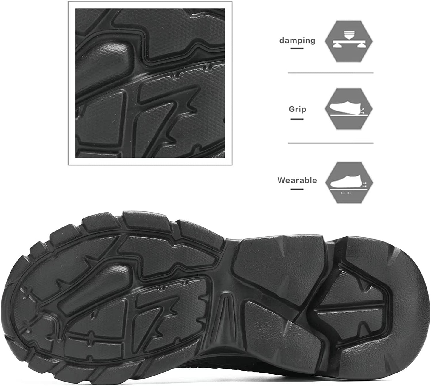 Men's Running Shoes Non Slip Shoes Breathable Lightweight Fashion Sneakers Slip Resistant Athletic Sports Walking Gym Work Shoes