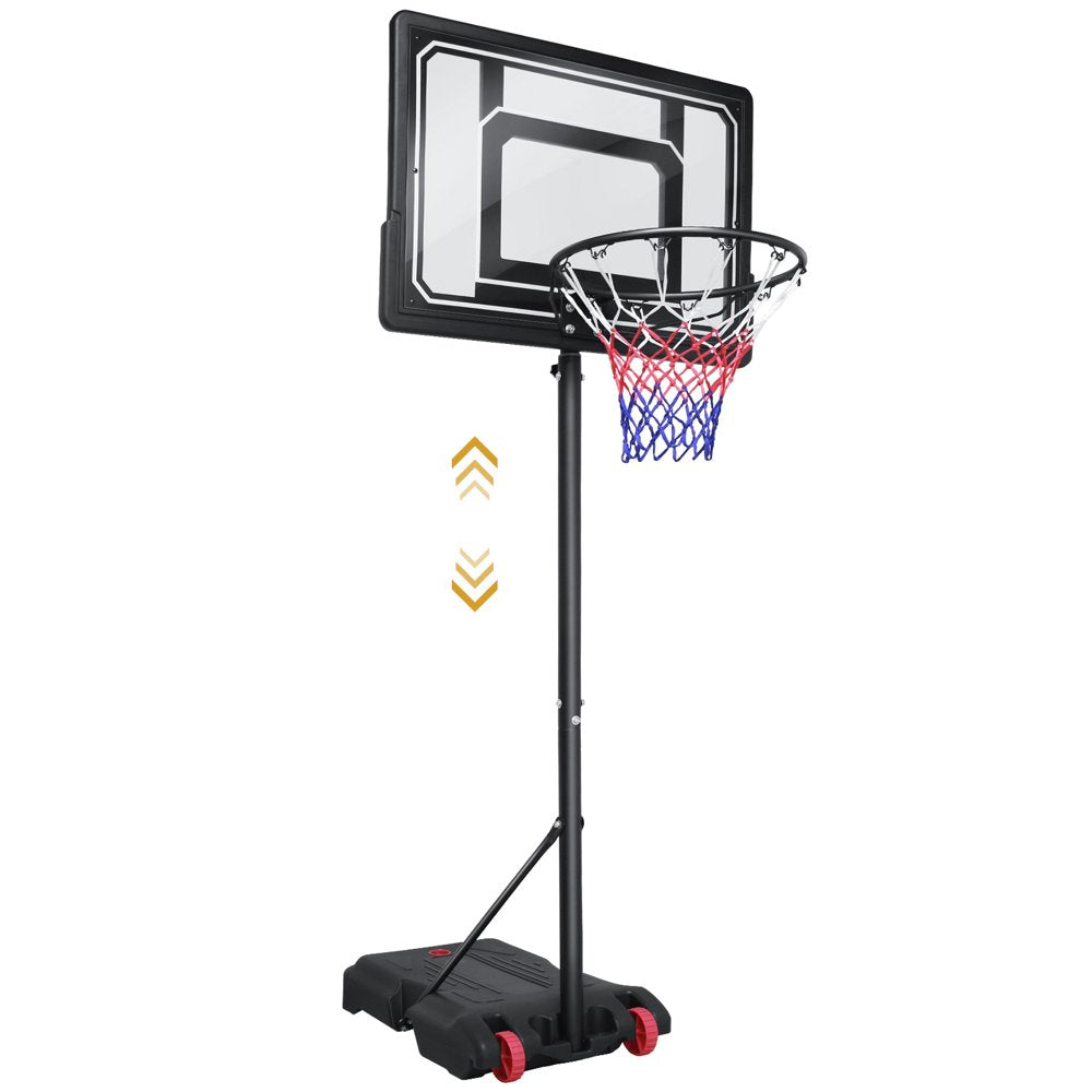 Everest Portable 33" Basketball Hoop Goal System for Outdoor Indoor, 5 - 7Ft Height Adjustable