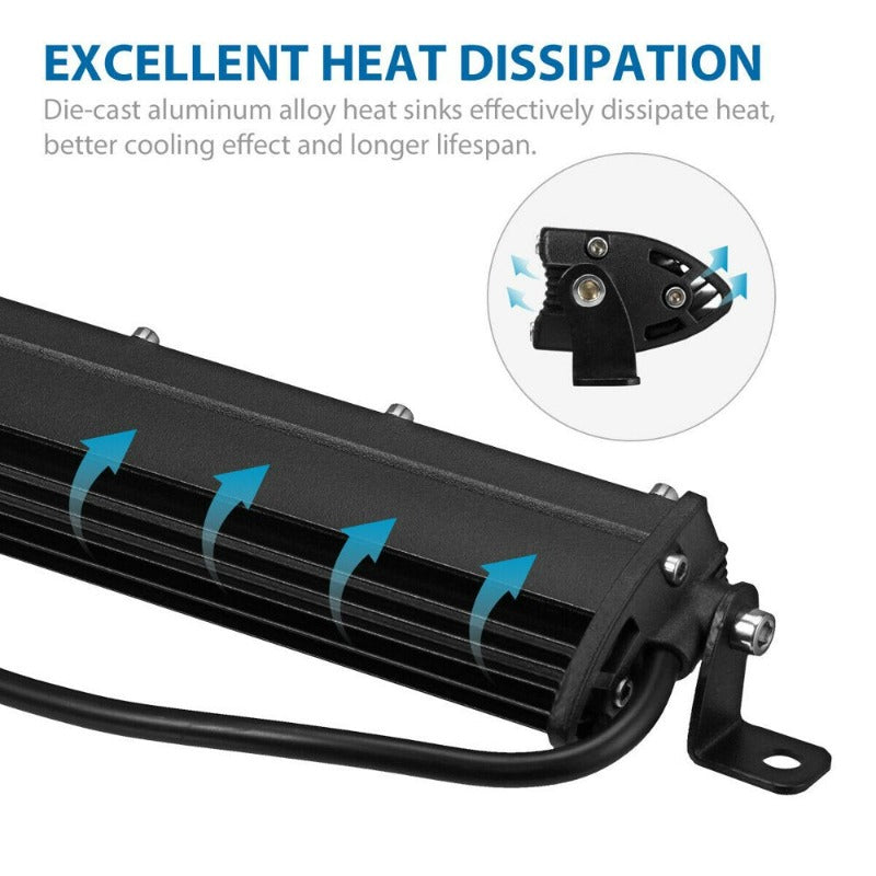 12'' LED Light Bar, IP68 Waterproof Single Row LED Work Light for ATV Off-Road Truck UTV Boat Jeep Car