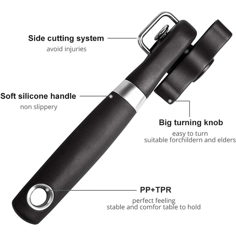 Can Opener Manual Cutting Can Opener Safe Smooth Edge Stainless Steel Ergonomic Can Opener Kitchen Restaurant