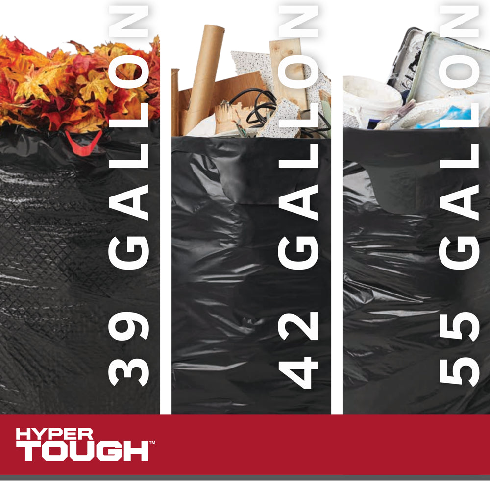 39-Gallon Drawstring Outdoor & Lawn Trash Bags, 1.1 MIL, 30 Bags