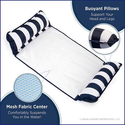 l 4-in-1 Monterey Hammock Pool Float & Water Hammock – Multi-Purpose, Inflatable Pool Floats for Adults – Patented Thick, Non-Stick PVC Material