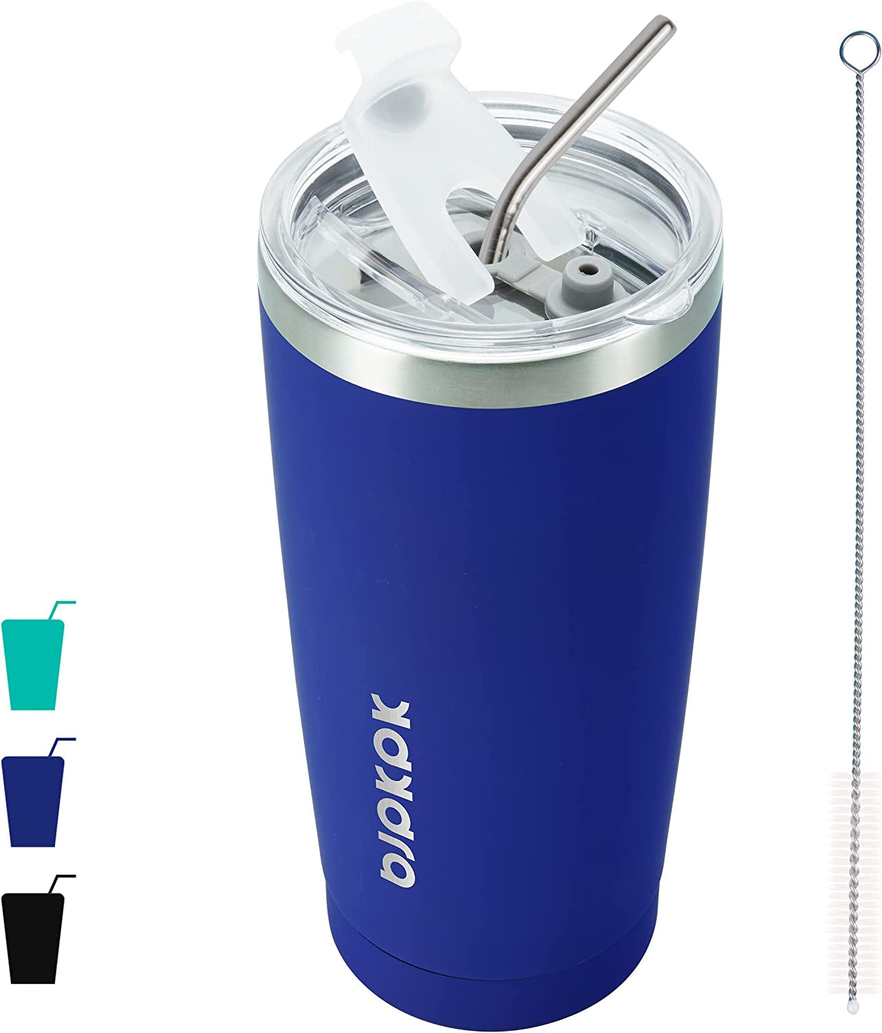 20 oz Insulated Tumblers With Lid And Straw Stainless Steel Coffee Tumbler Cup,Green