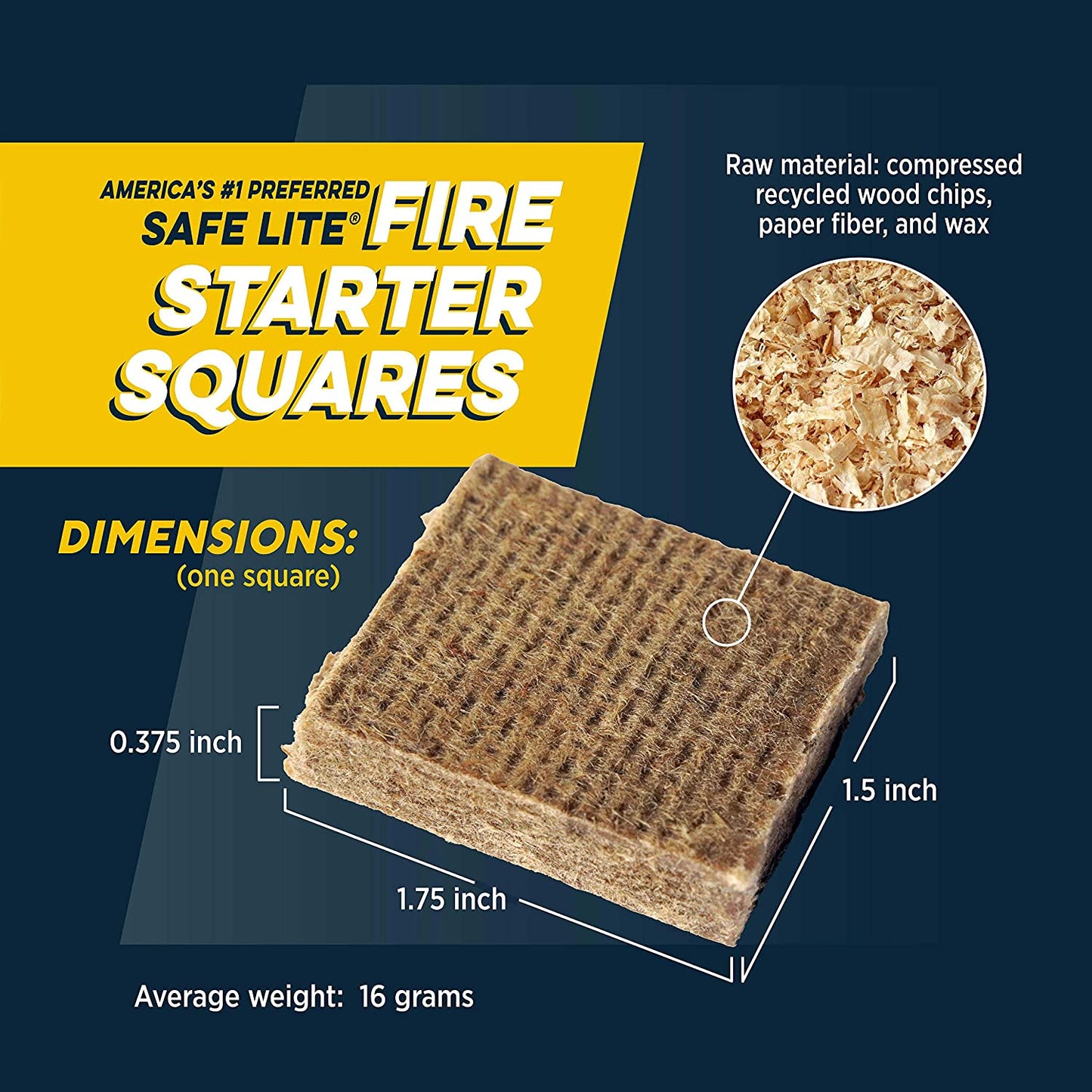 Rutland Products Safe Lite Fire Starter Squares, 24 squares