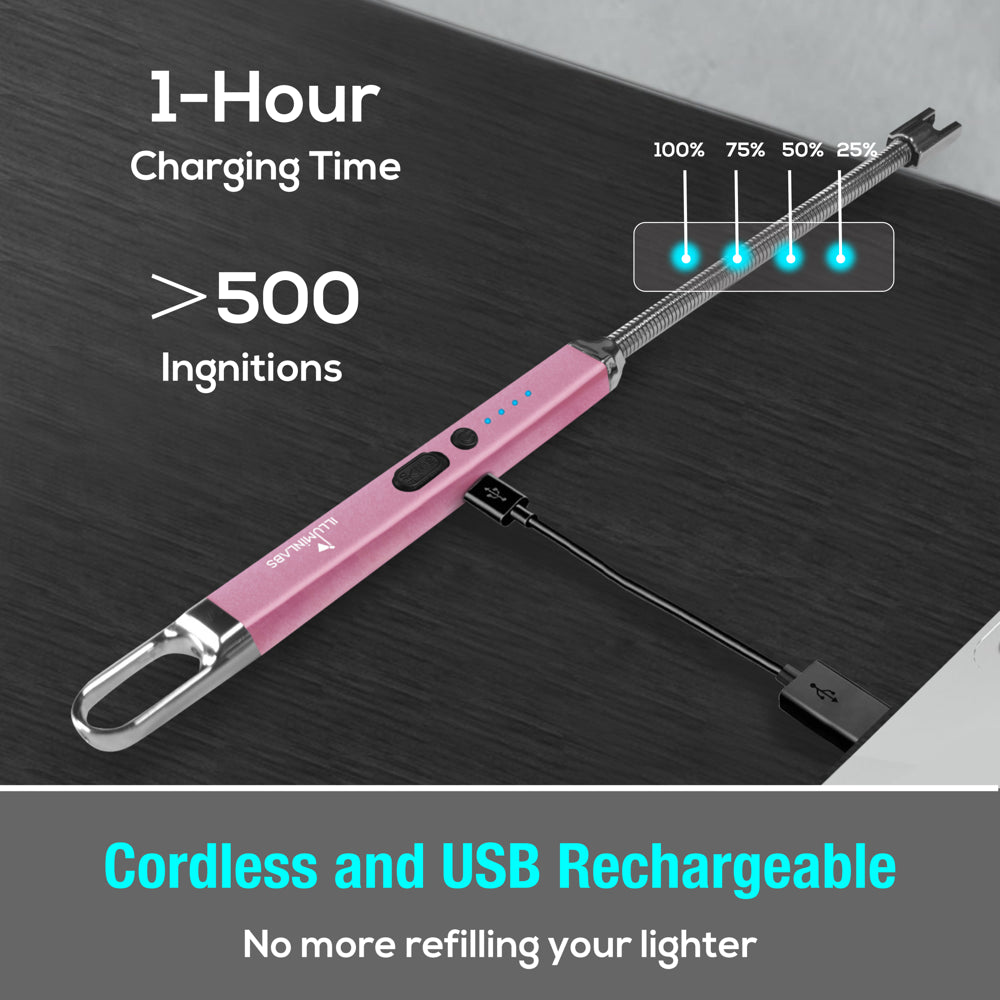 2 Pack USB Rechargeable Candle Lighters with Flexible Neck, Windproof Flameless Plasma Lighters