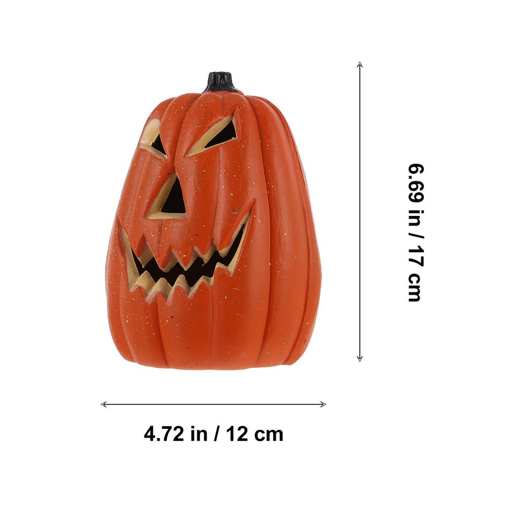 1Pc Halloween LED Pumpkin Skull Head Light Glowing Decorative Lamp (Orange)