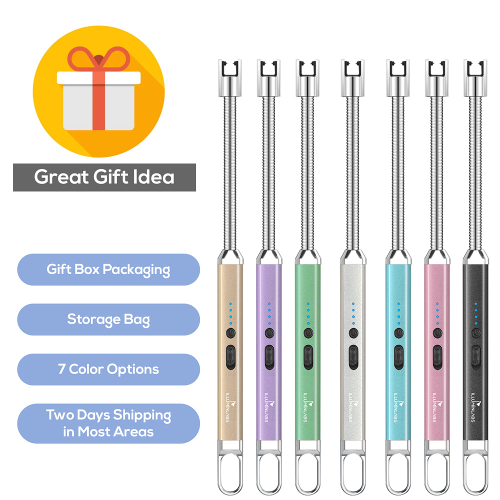 2 Pack USB Rechargeable Candle Lighters with Flexible Neck, Windproof Flameless Plasma Lighters