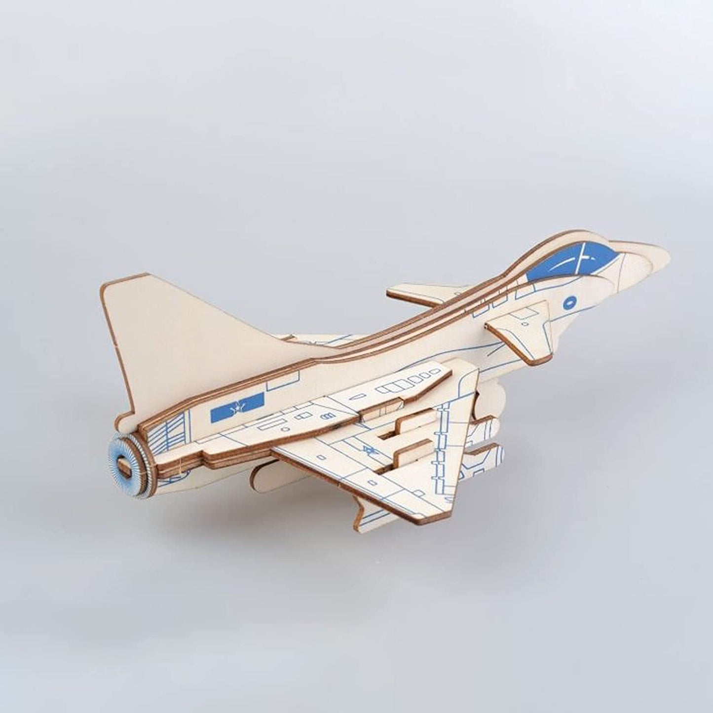 Hands Craft Airplane DIY 3D Wooden Puzzle Model Kit - Laser Cut Wooden Puzzle Craft Kit, Brain Teaser and Educational STEM DIY Building Model Toy,Fighter Jet