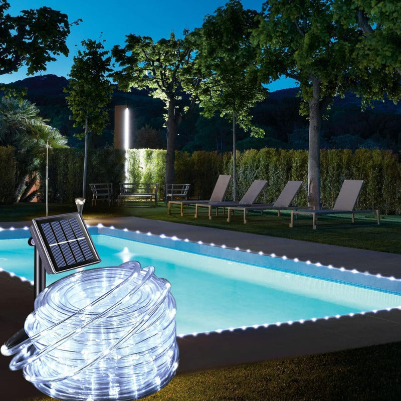 2Pack Solar Rope Lights 33FT 100LED for Pool, 8 Modes Outdoor Waterproof for Fence,Gazebo,Yard,Walkway,Path,Garden Decor