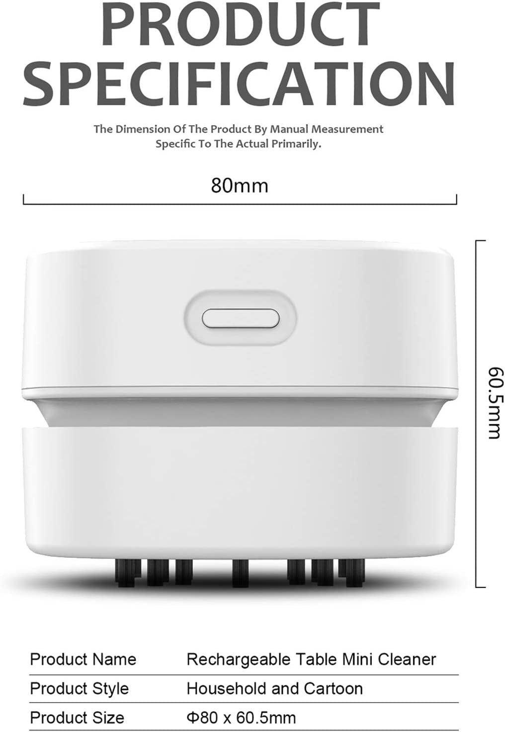 Desktop Vacuum Cleaner, Mini Table dust Sweeper Energy Saving,High Endurance up to 90 mins,Cordless&360º Rotatable Design for Keyboard/Home/School/Office(White)