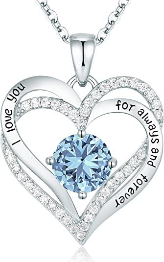 Sterling Silver Necklace with Birthstone