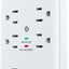 USB Outlet Extender, USB Wall Charger Surge Protector Wall Outlets 6AC Outlets Plug Extender Splitter with 3 USB Ports 1728J Power Strip Multi Plug Outlets Adapter for Home, Office, Travel