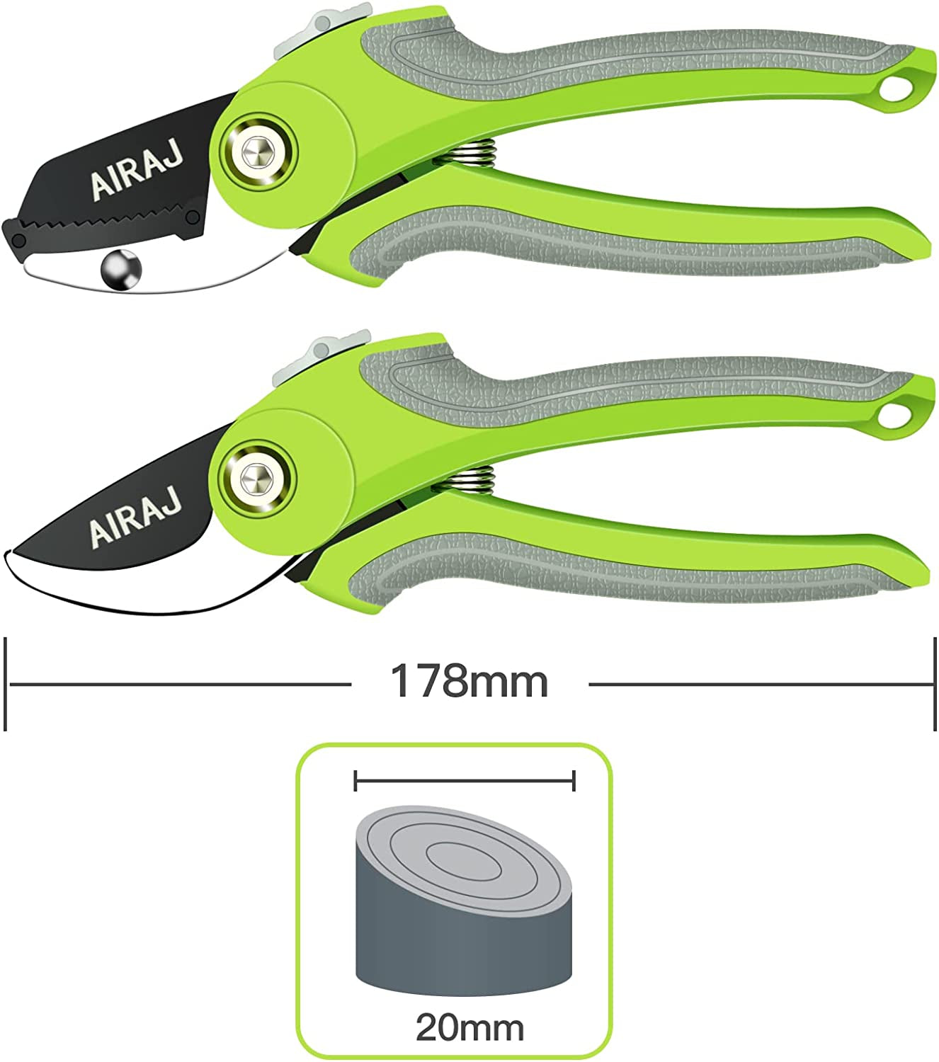 2 Pack Steel Pruning Shears Set
