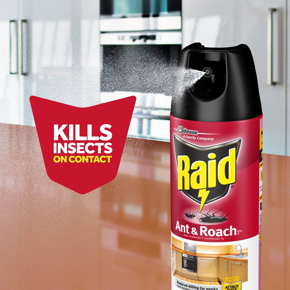 Raid® Ant & Roach Killer 26, Fragrance-Free Bug Spray, 17.5 Fl Oz, 2 Ct