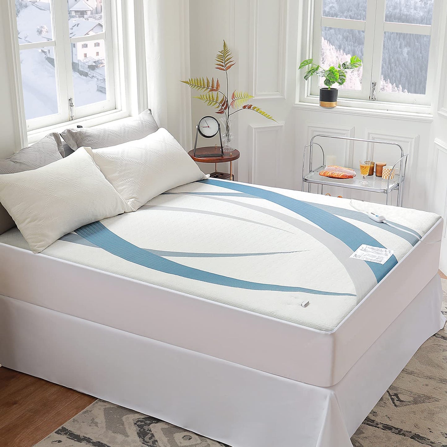 Gotcozy Heated Mattress Pad King Size Dual Control - Electric Mattress Pad Fit up to 15‘’ with 4 Heat Setting & 10 Hour Auto off ETL Certified Machine Washable