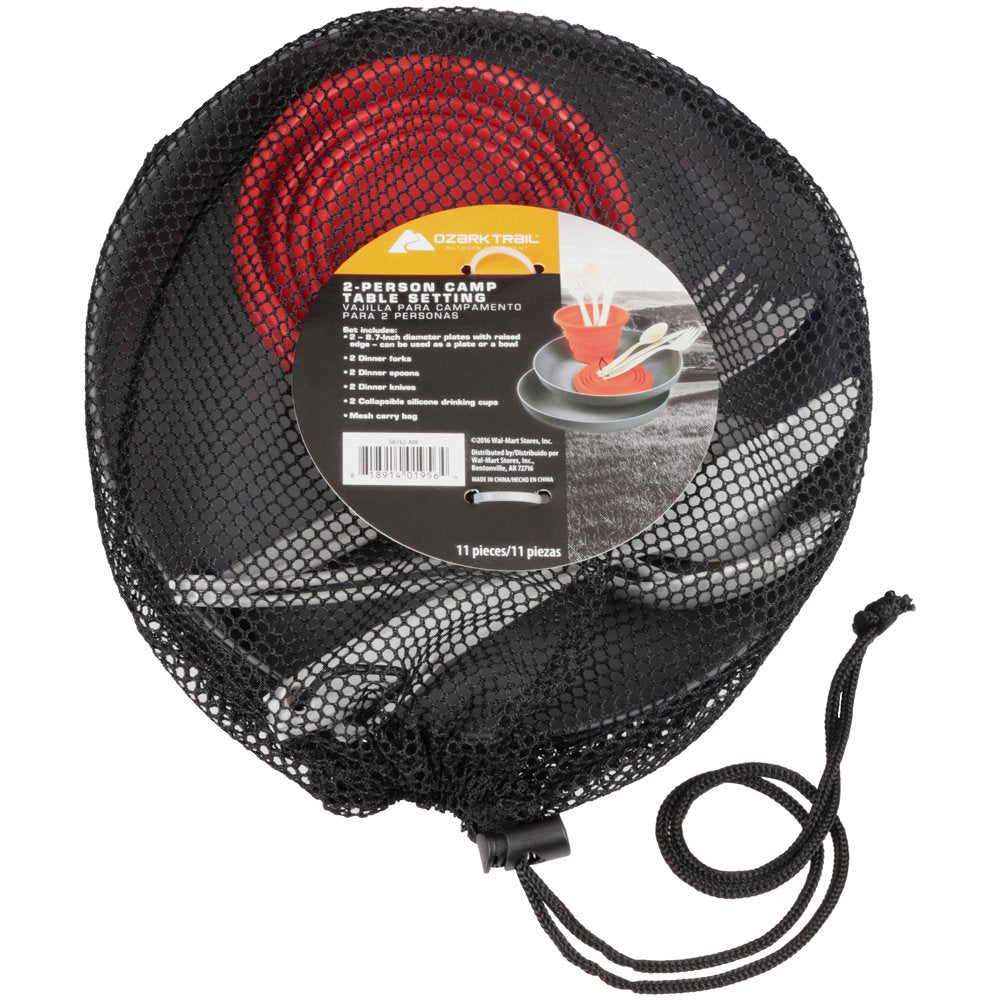 11 Piece Silicone Camping Mess Kit