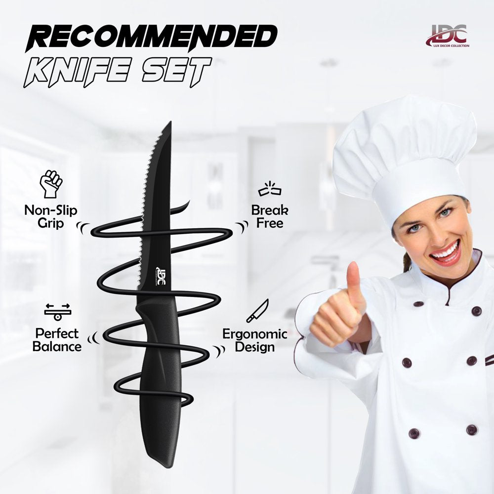 Knives Set Stainless Steel - Serrated Kitchen Steak Knives Set of 8 Pieces Dinner Knives Set - Steak Knives Set Dishwasher Safe