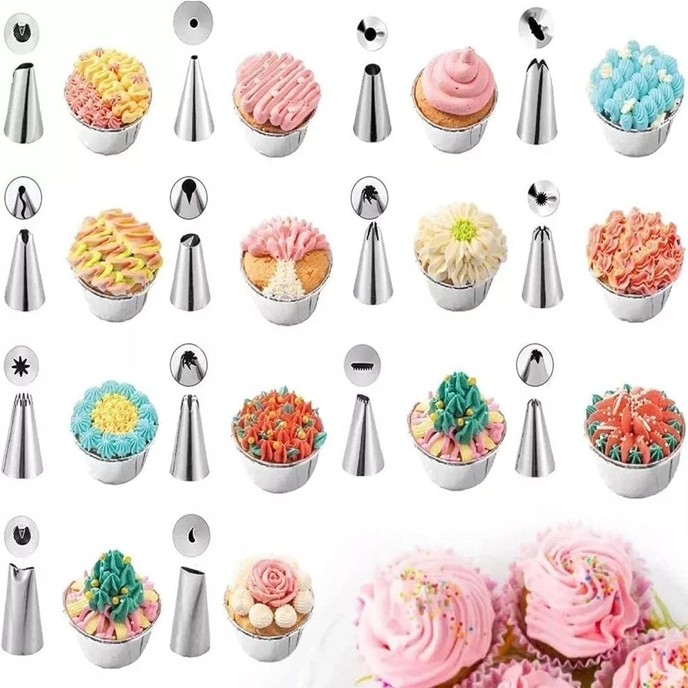 Piping Bags and Tips Set, 72 Pcs Cake Decorating Supplies Kit,Cake Decorating with 20 Frosting Bags, 42 Icing Tips Pastry, Cookie, Cupcake and Baking Supplies