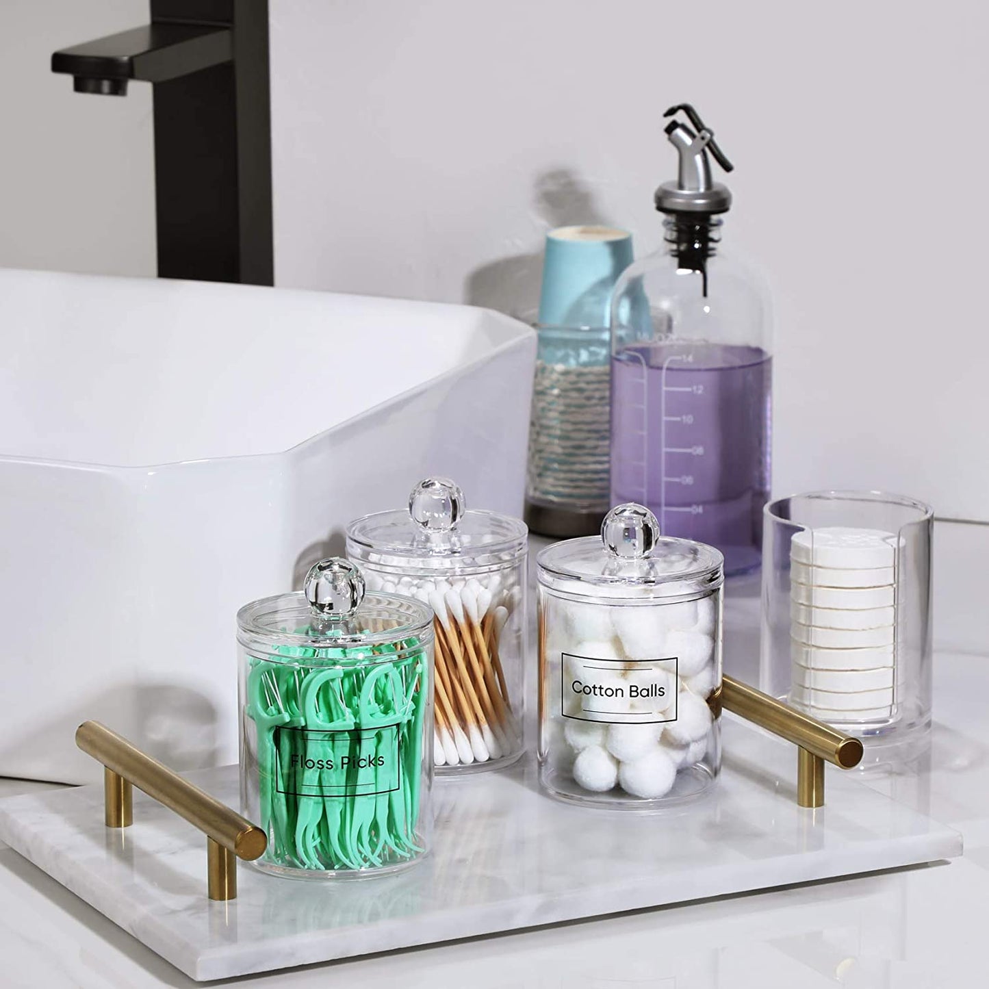 4 Pcs Bathroom Canister Storage Organization