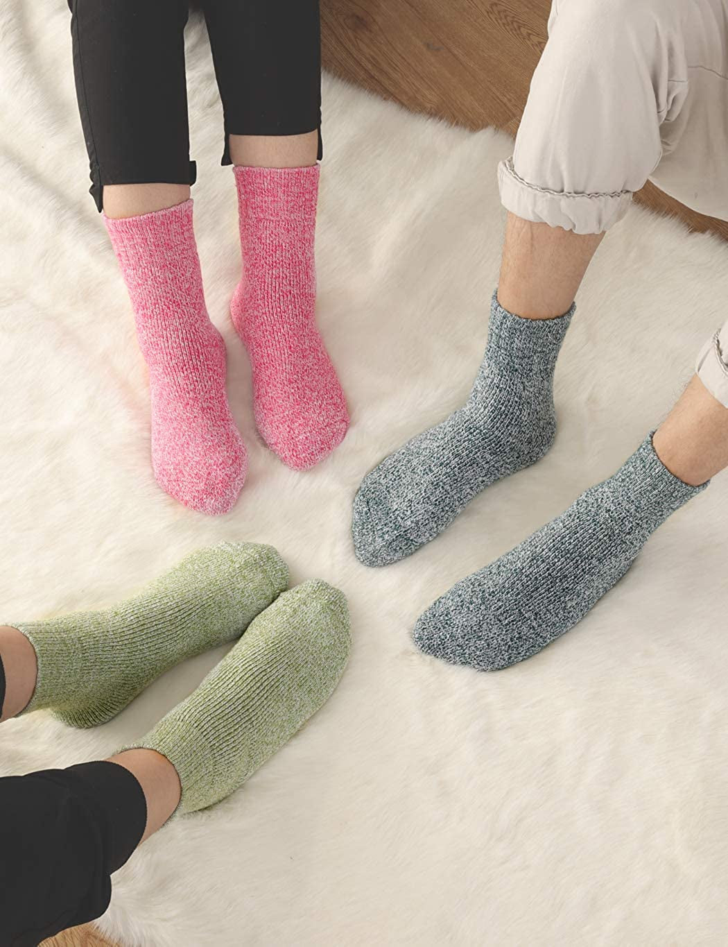 5 Pairs Wool Socks for Women Warm Winter Thermal Thick Socks Gifts for Women
