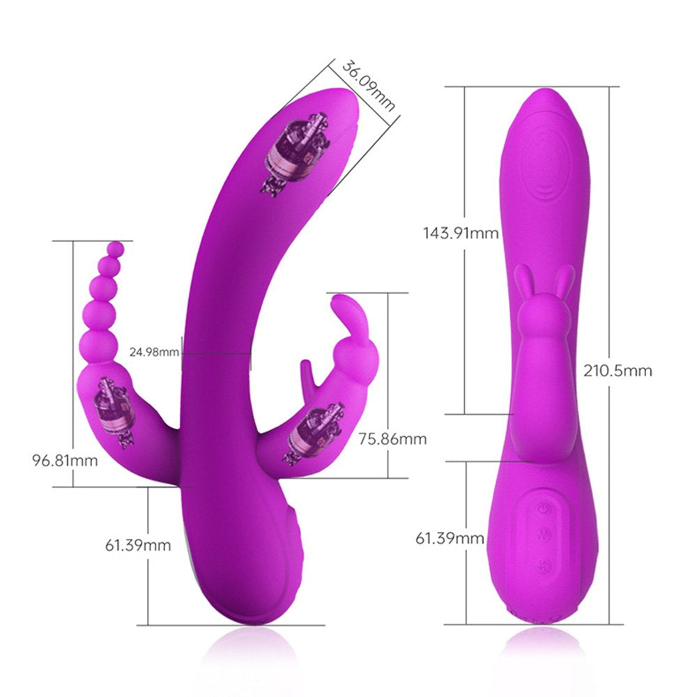 3 in 1 G-Spot Rabbit Vibrator 12 Speed Clitoral Stimulator Sex Toys Valentine'S Day Gift for Women Adult Toys(Rose Red)