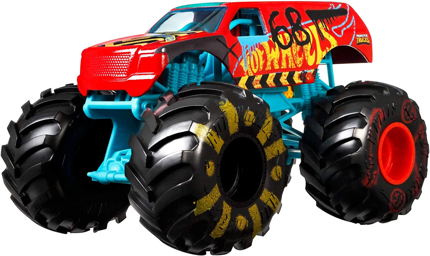 Hot Wheels Monster Truck 1:24 Scale Taxi Vehicle with Giant Wheels for Kids Age 3 to 8 Years Old Great Gift Toy Trucks Large Scales