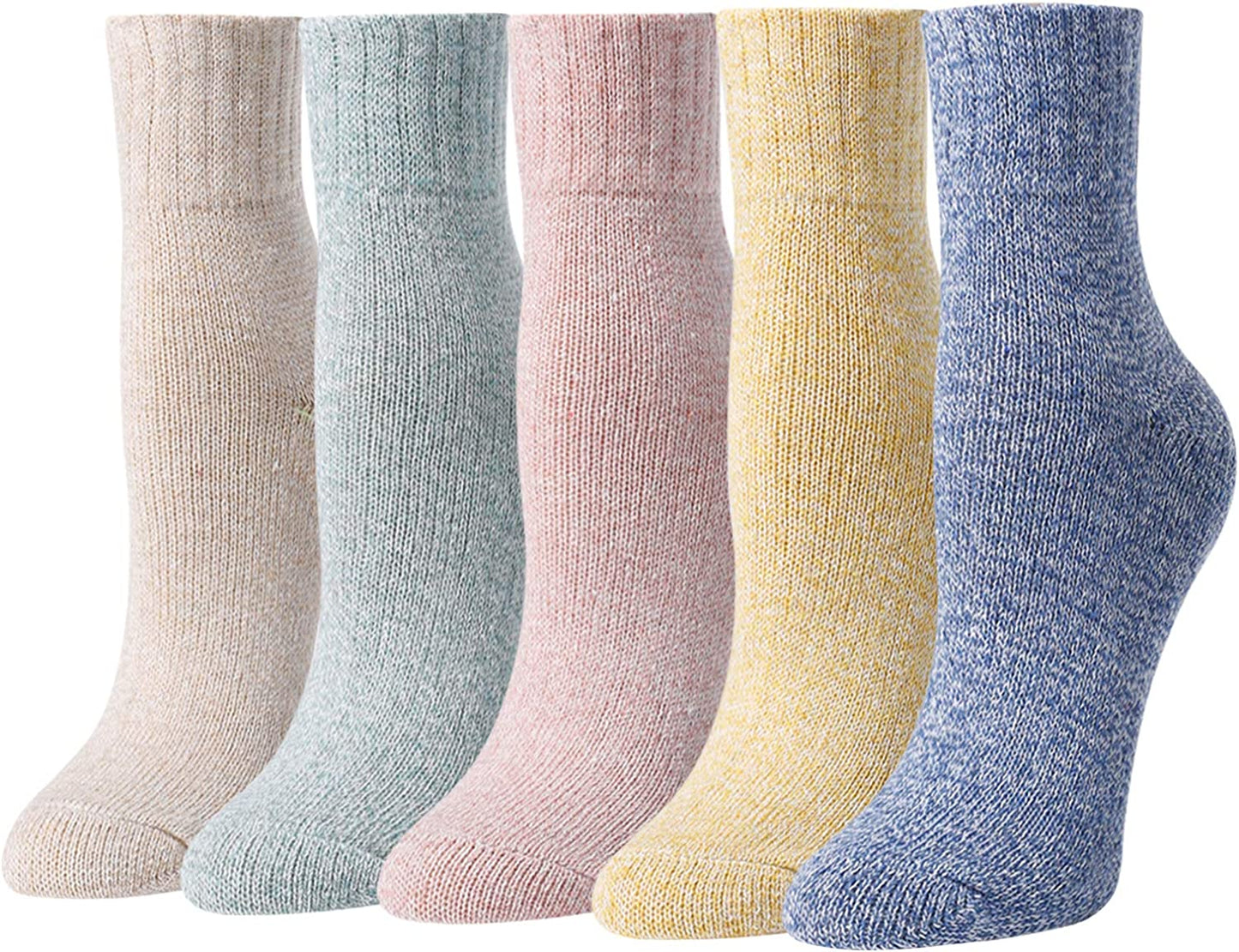 5 Pairs Winter Warm Crew Vintage Socks, Novelty Socks for Women & Girls
