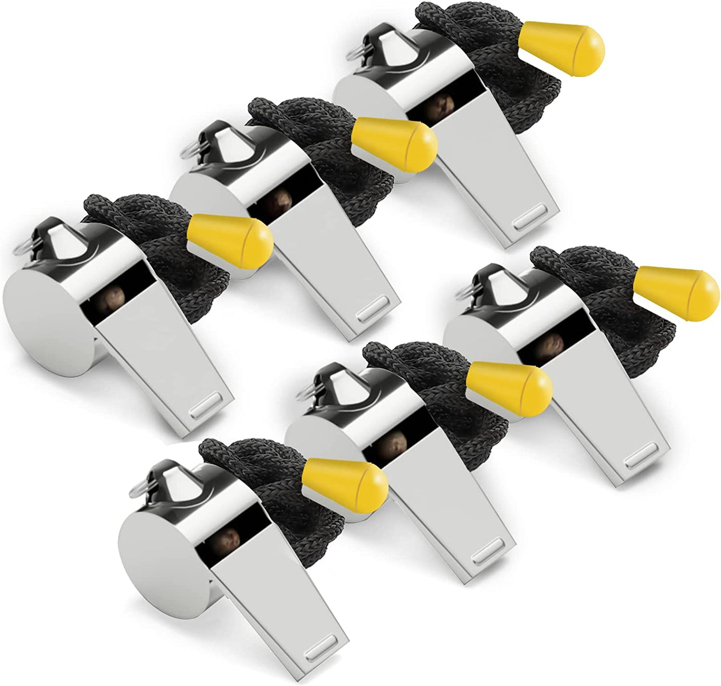 Coach Whistles Metal Whistle with Lanyard, Loud Crisp Sound Sports Whistles for Referees, Coaches, Teachers, Polices, Training, Outdoor Sports, Survival, Emergency