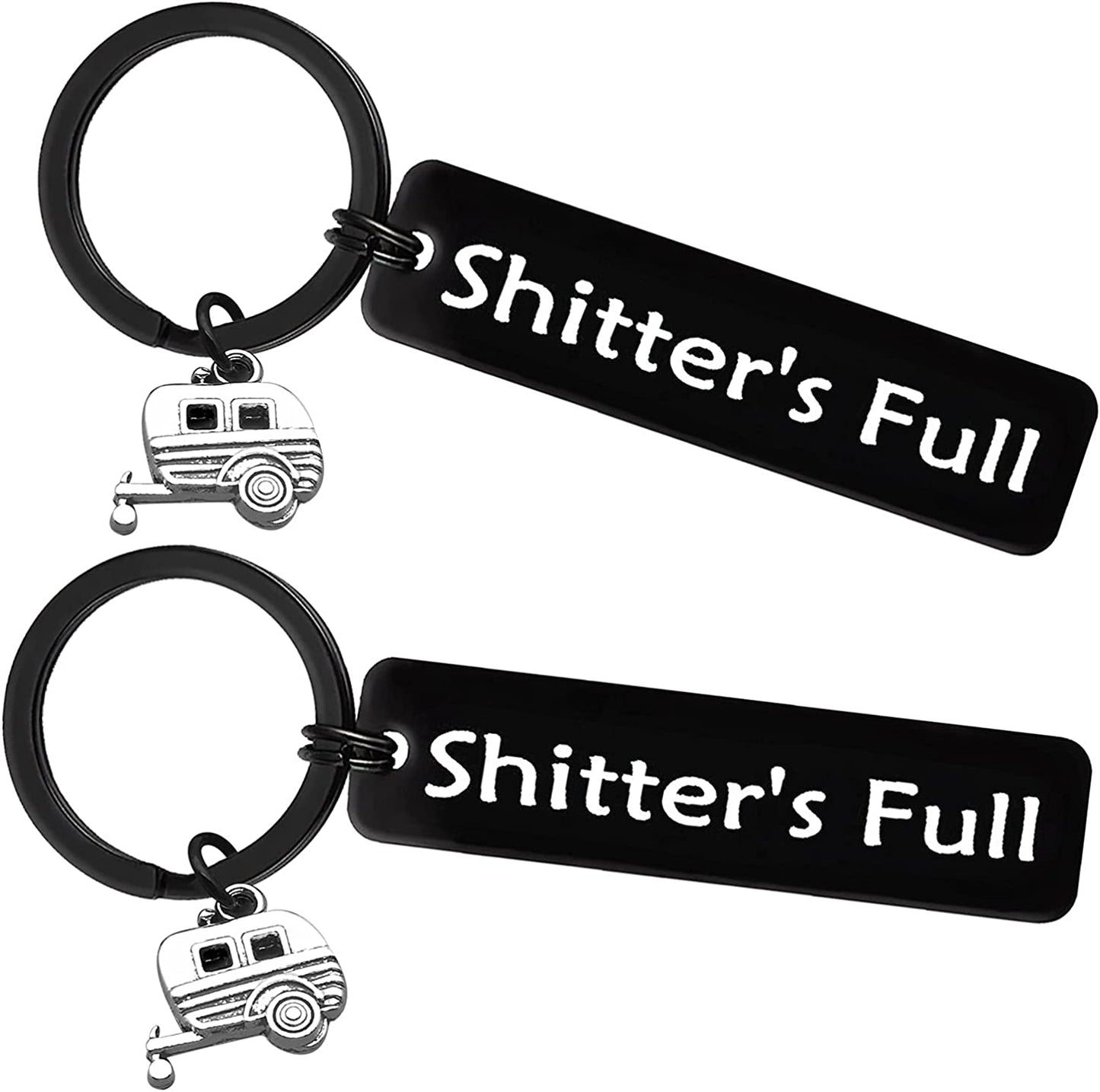 2pcs Happy Camper RV Keychain Camping Gifts for Men Women Camper Trailer