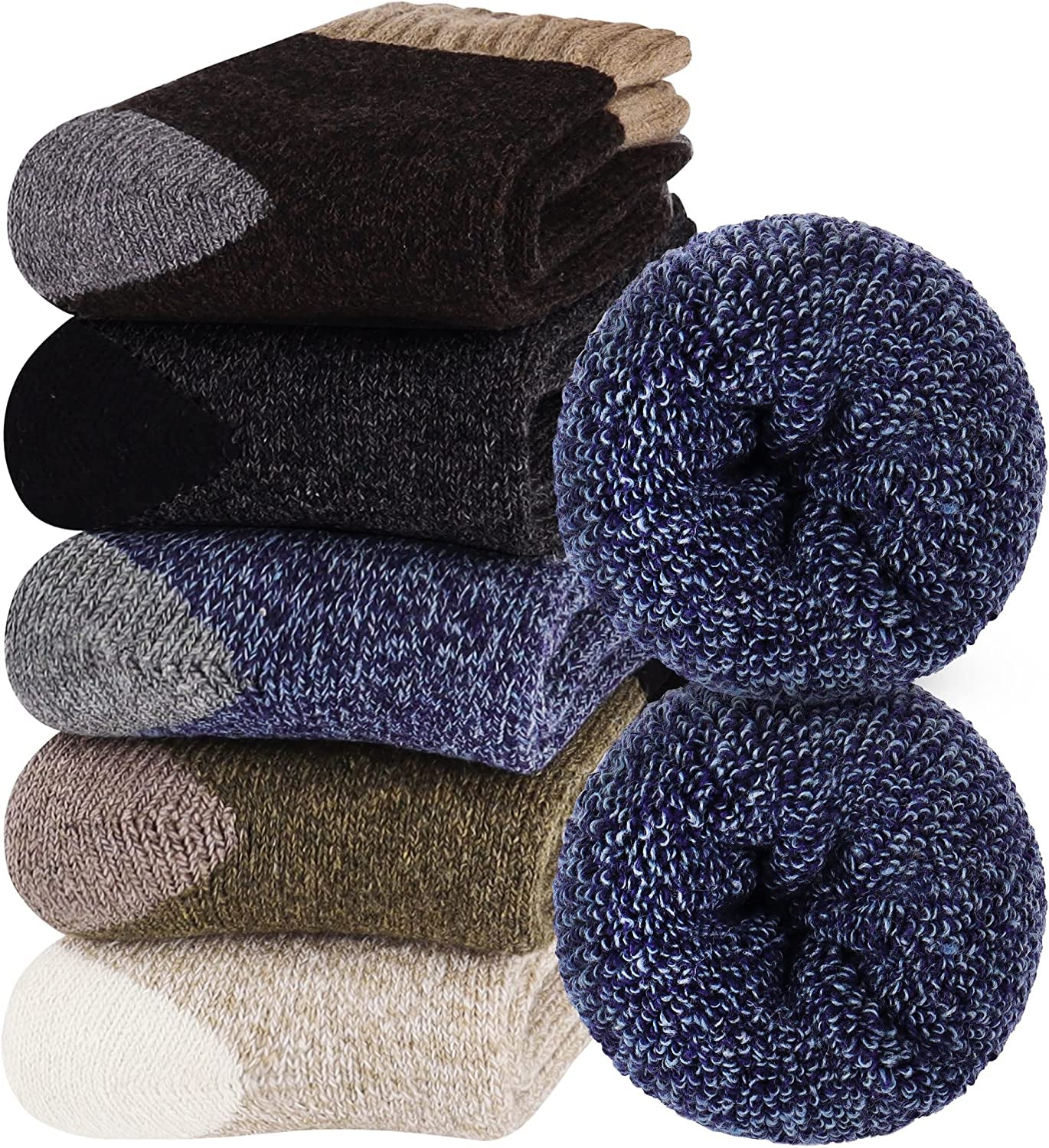 5 Pairs Wool Socks for Women Warm Winter Thermal Thick Socks Gifts for Women