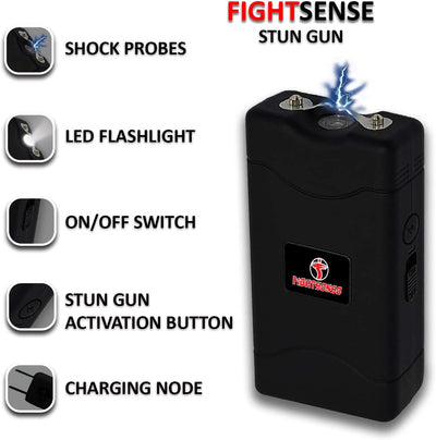 Super Heavy Duty 35 Billion Mini Stun Gun for Self Defense with Bright Led Flashlight, Rechargeable Battery, Nylon Holsters with Belt Loop for Easy Cary