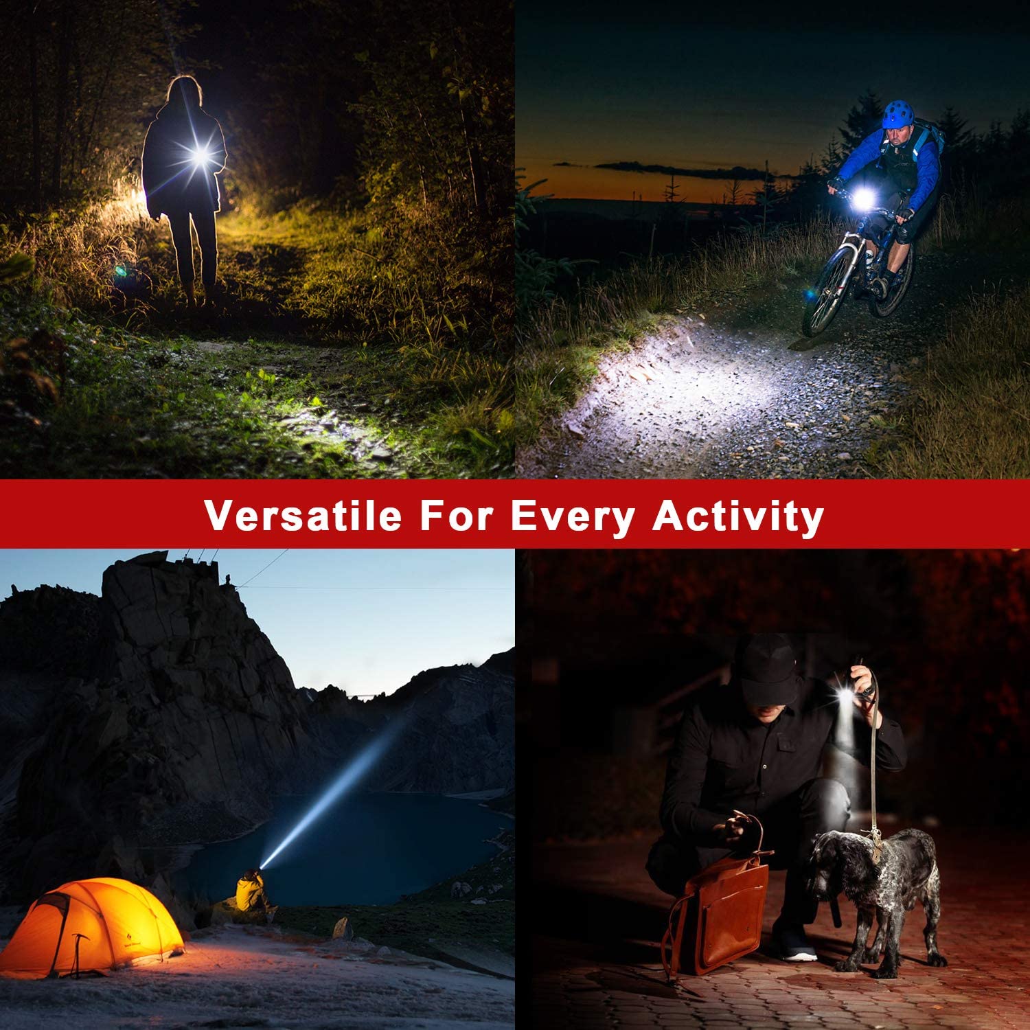 2 Pack LED Tactical Flashlight, Ultra Bright 2000 Lumen XML T6 LED Flashlights, High Lumen, Zoomable, 5 Modes, Water Resistant Flash Light for Camping Accessories, Emergency Gear