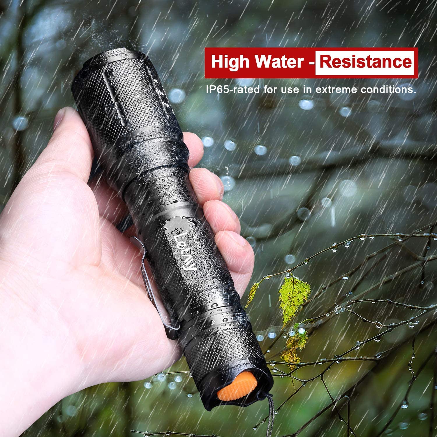 2 Pack LED Tactical Flashlight, Ultra Bright 2000 Lumen XML T6 LED Flashlights, High Lumen, Zoomable, 5 Modes, Water Resistant Flash Light for Camping Accessories, Emergency Gear