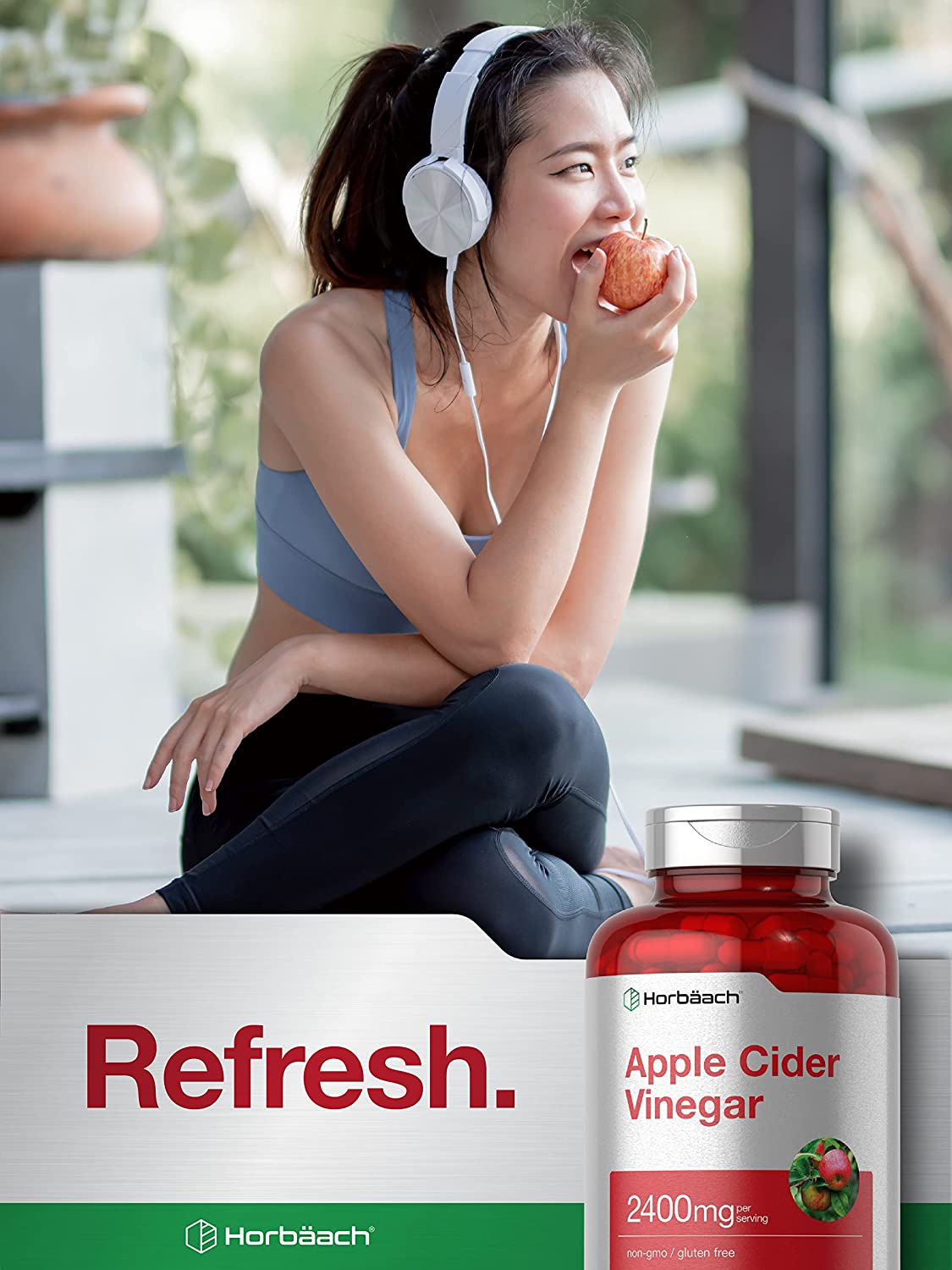 Apple Cider Vinegar Capsules | 2400Mg | 200 Pills | Non-Gmo, Gluten Free Supplement | by Horbaach