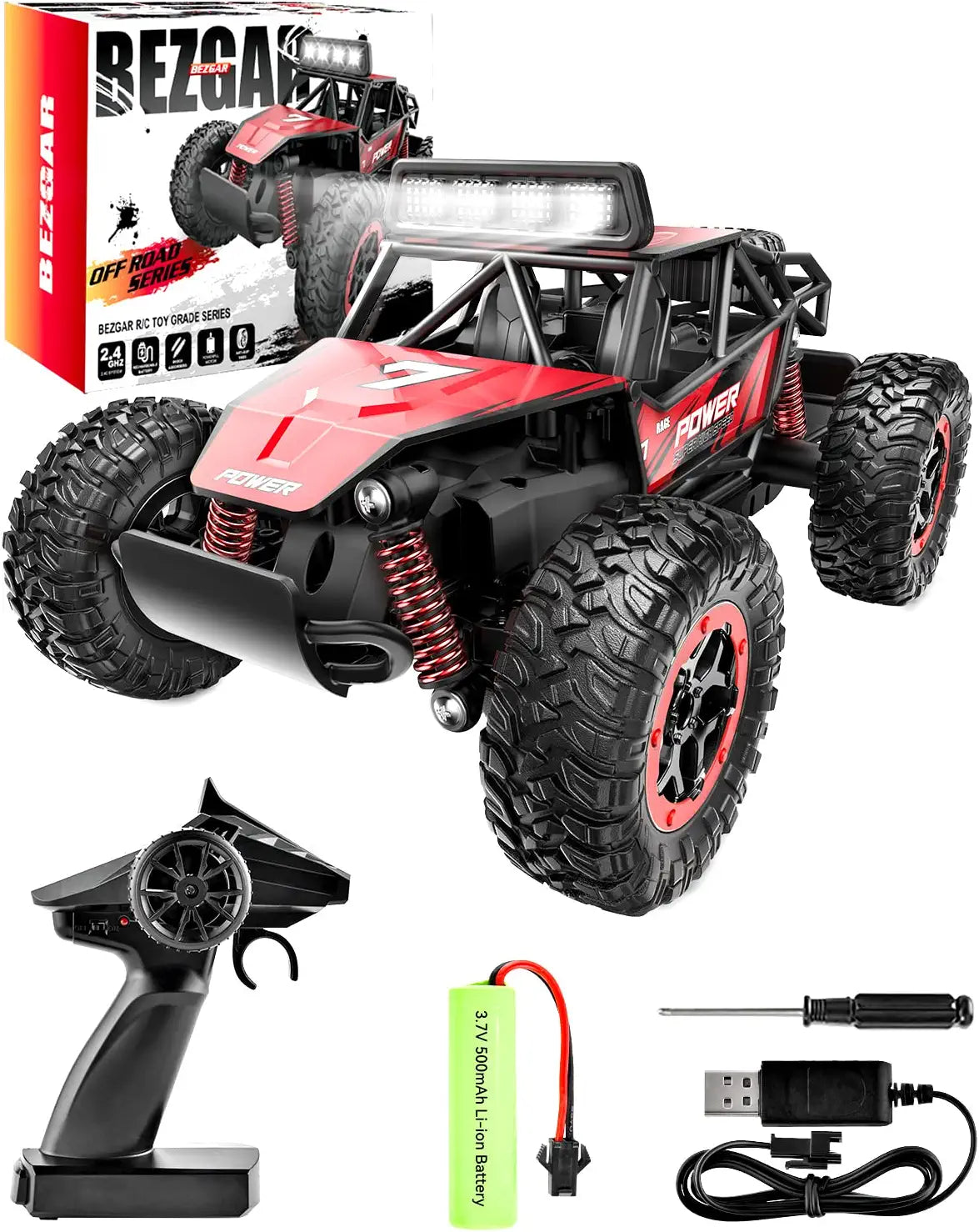 BZ TB141 RC Cars-1:14 Scale Remote Control Car, 2WD High Speed 20 Km/H All Terrains Electric Toy off Road RC Car Vehicle Truck Crawler with Two Rechargeable Batteries