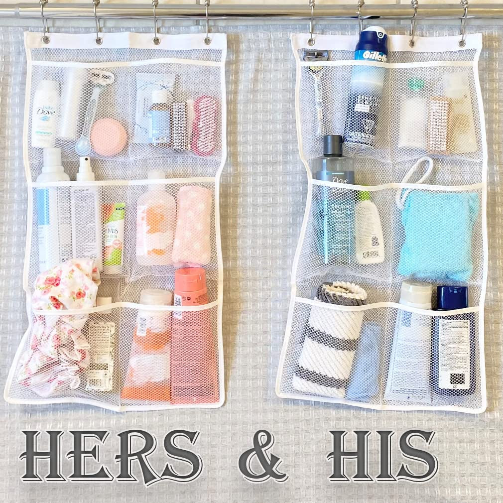 2 Pack Shower Caddy/Organizer-Mesh-6 Pockets