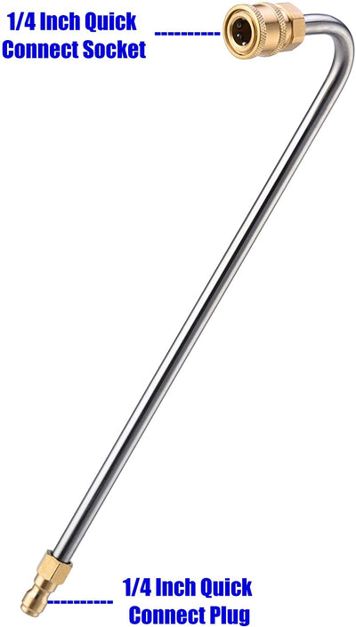 Pressure Washer Gutter Cleaner Attachment, Angled Extension Wand for Gutter Cleaning, 5 Nozzle Tips, 1/4 Inch Quick Connect, 13 Inch