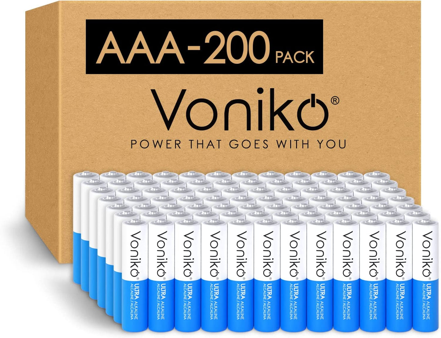 200-Count Premium Alkaline Battery - AA and AAA Combo Pack Batteries, 100-Count Each, 10-Year Shelf Life, Recloseable Packaging